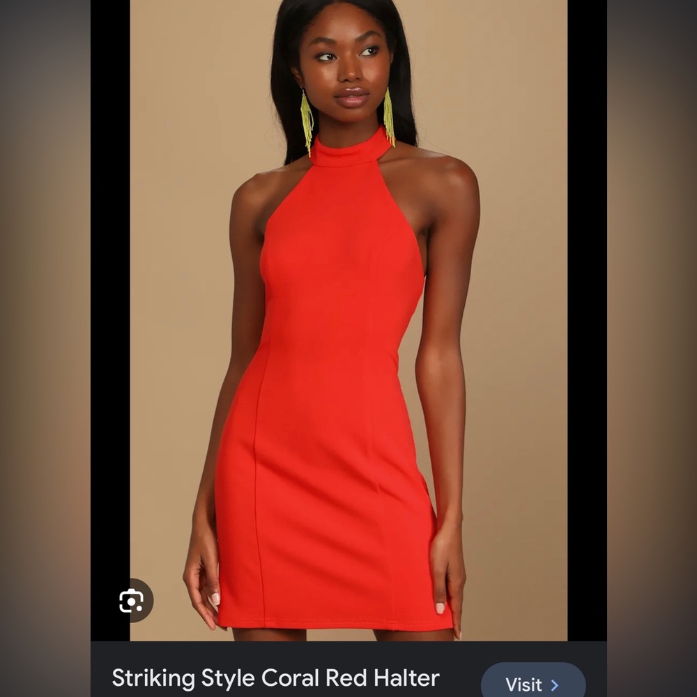 Red mini dress